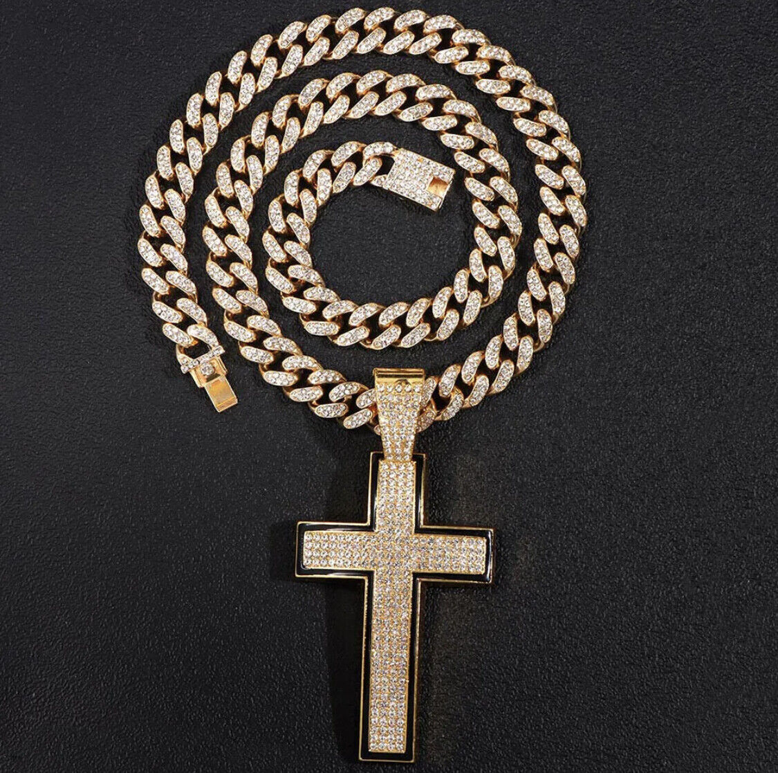 Large Victorian Cross Necklace Chain Silver Religious Gothic Grunch  Whimsgoth | eBay